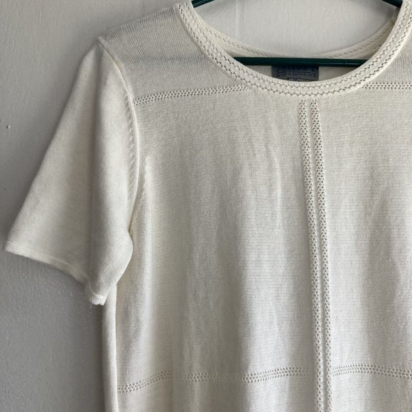 Joseph A Dress Knit Blend Eyelet lace accent Button Back Drop Waist Sz M - Picture 7 of 12